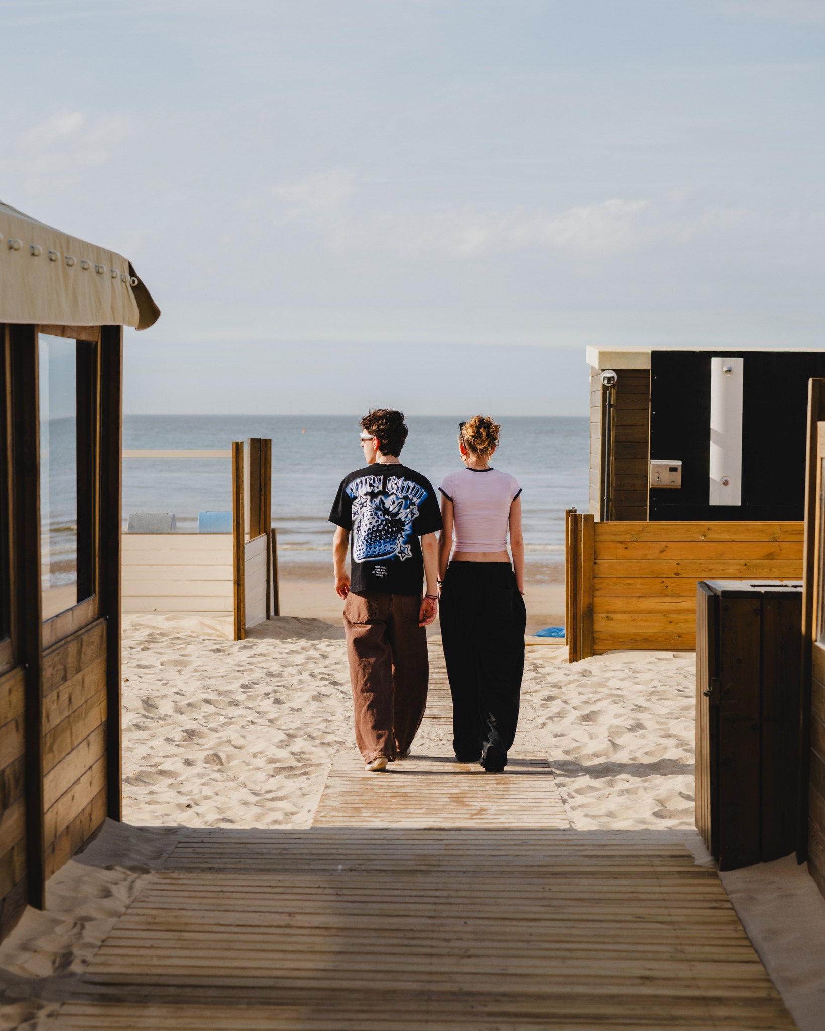 Koppel aan zee